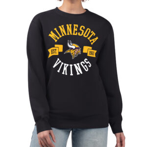 Women's G-III 4Her by Carl Banks  Black Minnesota Vikings Large Team Graphic Fleece Pullover Sweatshirt