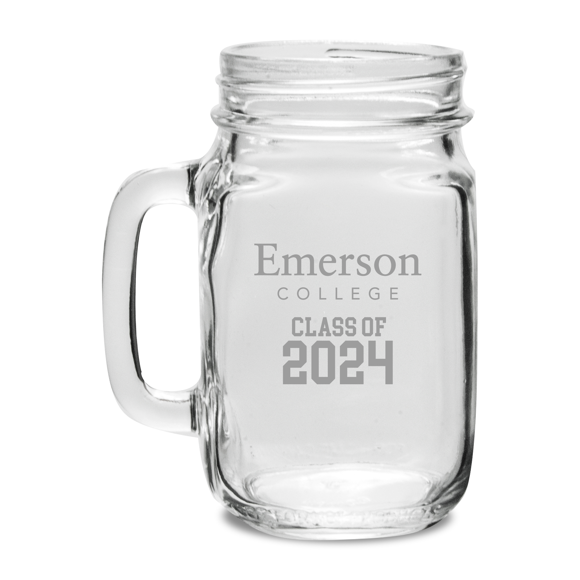 Emerson College Lions Class of 2024 16oz. Old Fashioned Drinking Jar with Handle