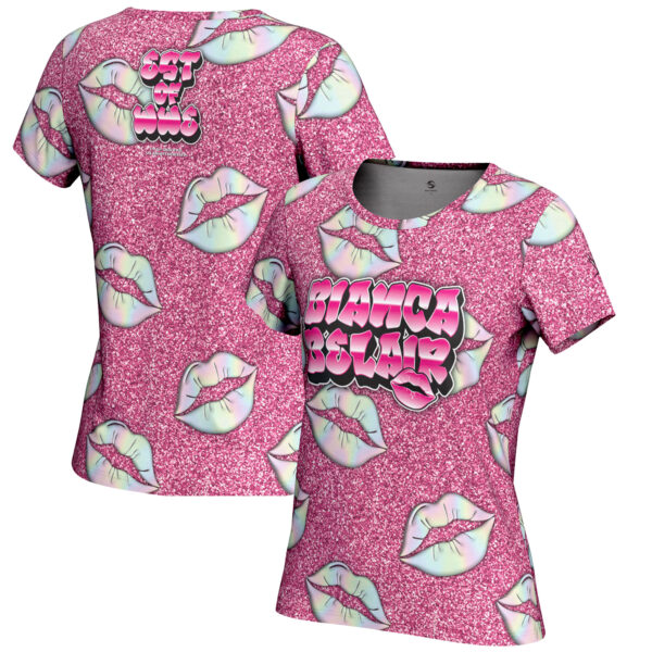 Women's ProSphere Pink Bianca Belair Glitter T-Shirt - Image 5