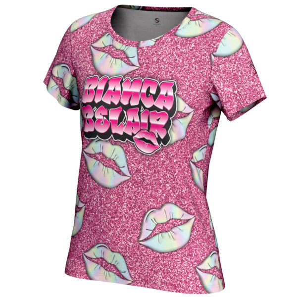 Women's ProSphere Pink Bianca Belair Glitter T-Shirt - Image 6