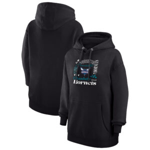 Women's G-III 4Her by Carl Banks Black Charlotte Hornets Team Collage Graphic Fleece Pullover Hoodie