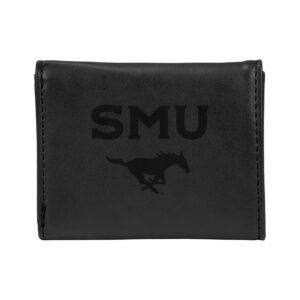 Black SMU Mustangs Trifold Wallet