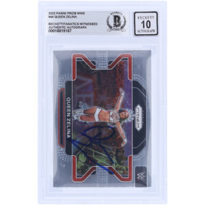 Zelina Vega WWE Autographed 2022 Panini Prizm #44 Beckett Fanatics Witnessed Authenticated 10 Card