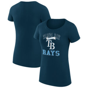 Women's G-III 4Her by Carl Banks Navy Tampa Bay Rays Team Logo Graphic Fitted T-Shirt