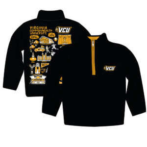 Youth Vive La Fete Black  VCU Rams Impressions Artwork Quarter-Zip Jacket