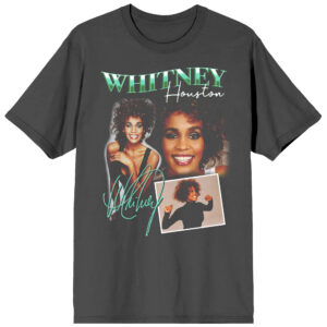 Unisex Charcoal Whitney Houston Collage T-Shirt
