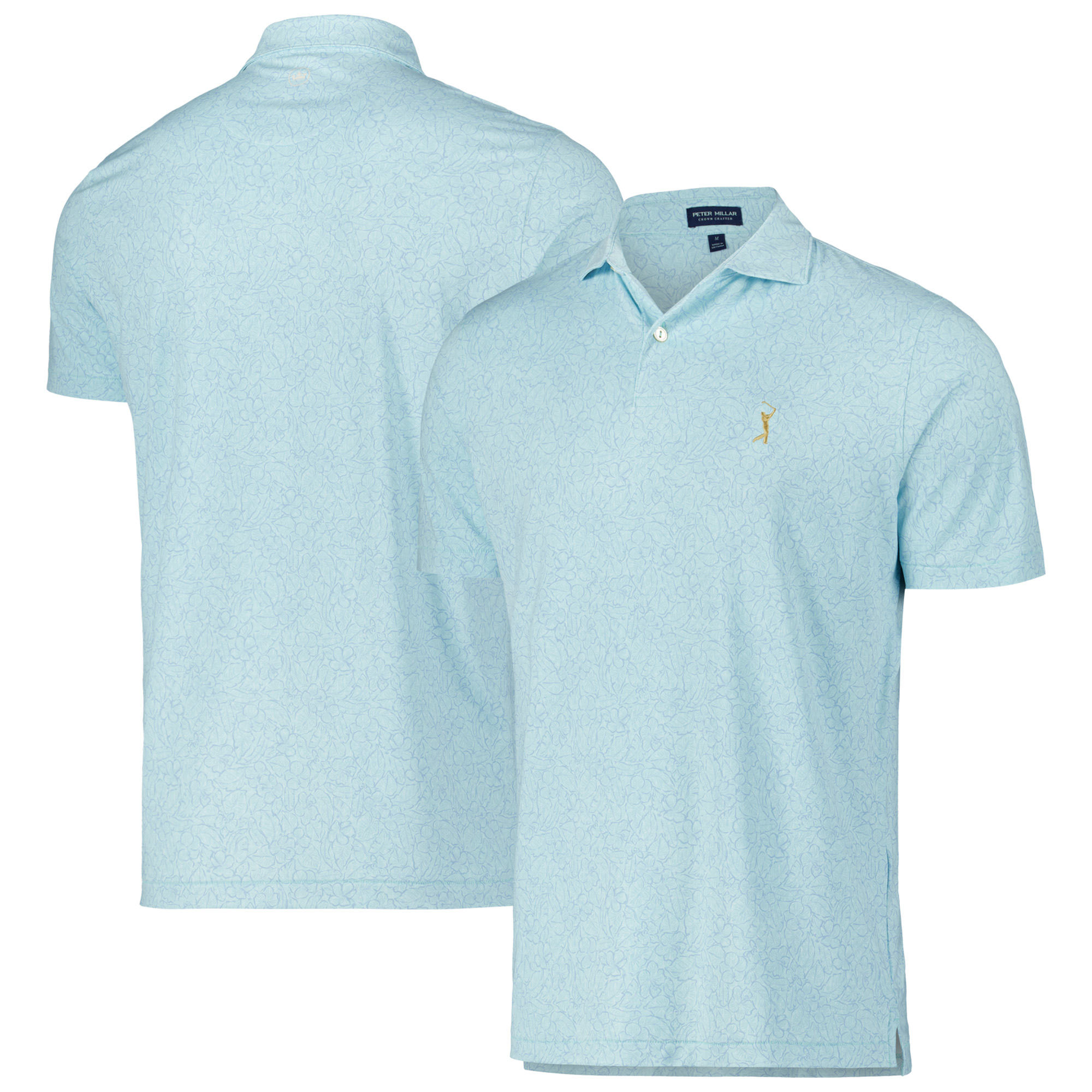 Men's Peter Millar Aqua THE PLAYERS Tailored Fit Trellis Performance Jersey Polo - Image 2