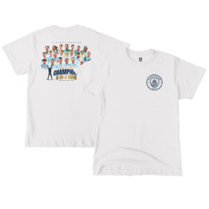 Youth 1863FC White Manchester City 2023/24 Premier League Champions Squad T-Shirt