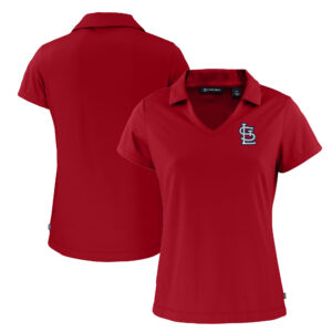 Women's Cutter & Buck Red St. Louis Cardinals Daybreak Eco Recycled V-Neck Polo
