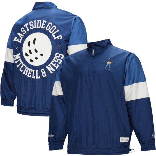 Men's Mitchell & Ness x Eastside Golf Navy Eastside Golf Quarter-Zip Pullover Nylon Jacket