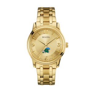 Men's Bulova Tulane Green Wave Gold-Tone Watch