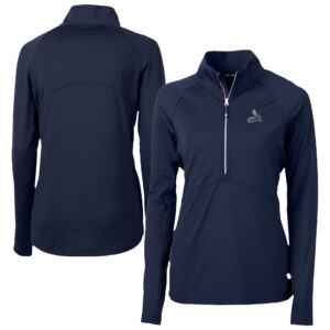 Women's Cutter & Buck Navy St. Louis Cardinals Adapt Eco Knit Stretch Recycled Half-Zip DryTec Top