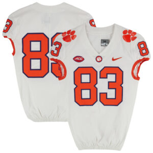 Clemson Tigers Team-Issued Nike #83 White Jersey from the Football Program - Size 38