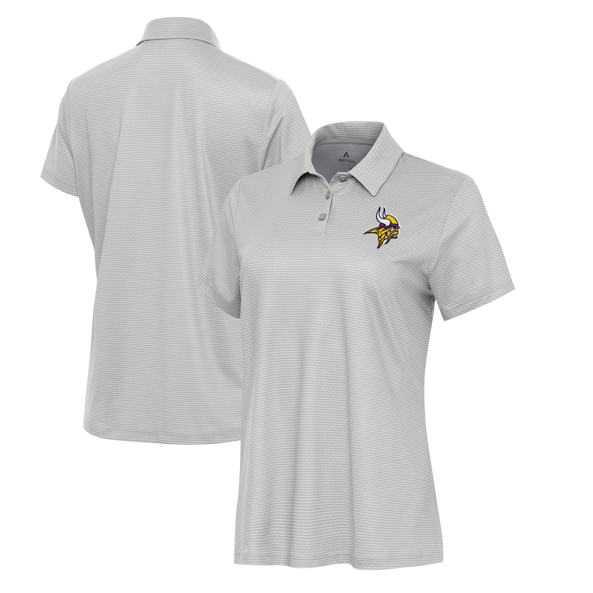Women's Antigua White/Gray Minnesota Vikings Rings Polo