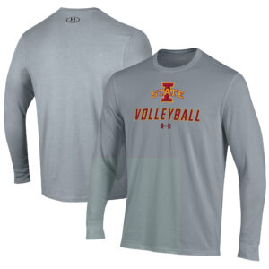 Men's Under Armour Gray Iowa State Cyclones Volleyball Performance Long Sleeve T-Shirt