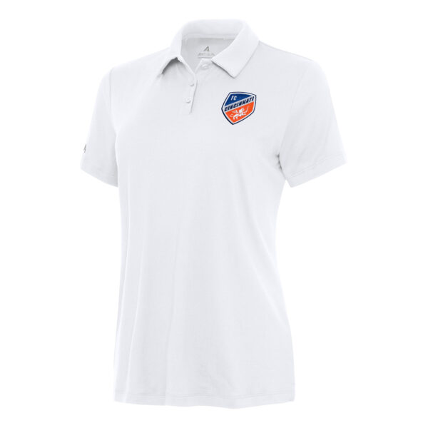Women's Antigua White FC Cincinnati Reprocess Polo