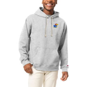 Men's League Collegiate Wear Heather Gray Kansas Jayhawks Essentials 2.0 Fleece Pullover Hoodie