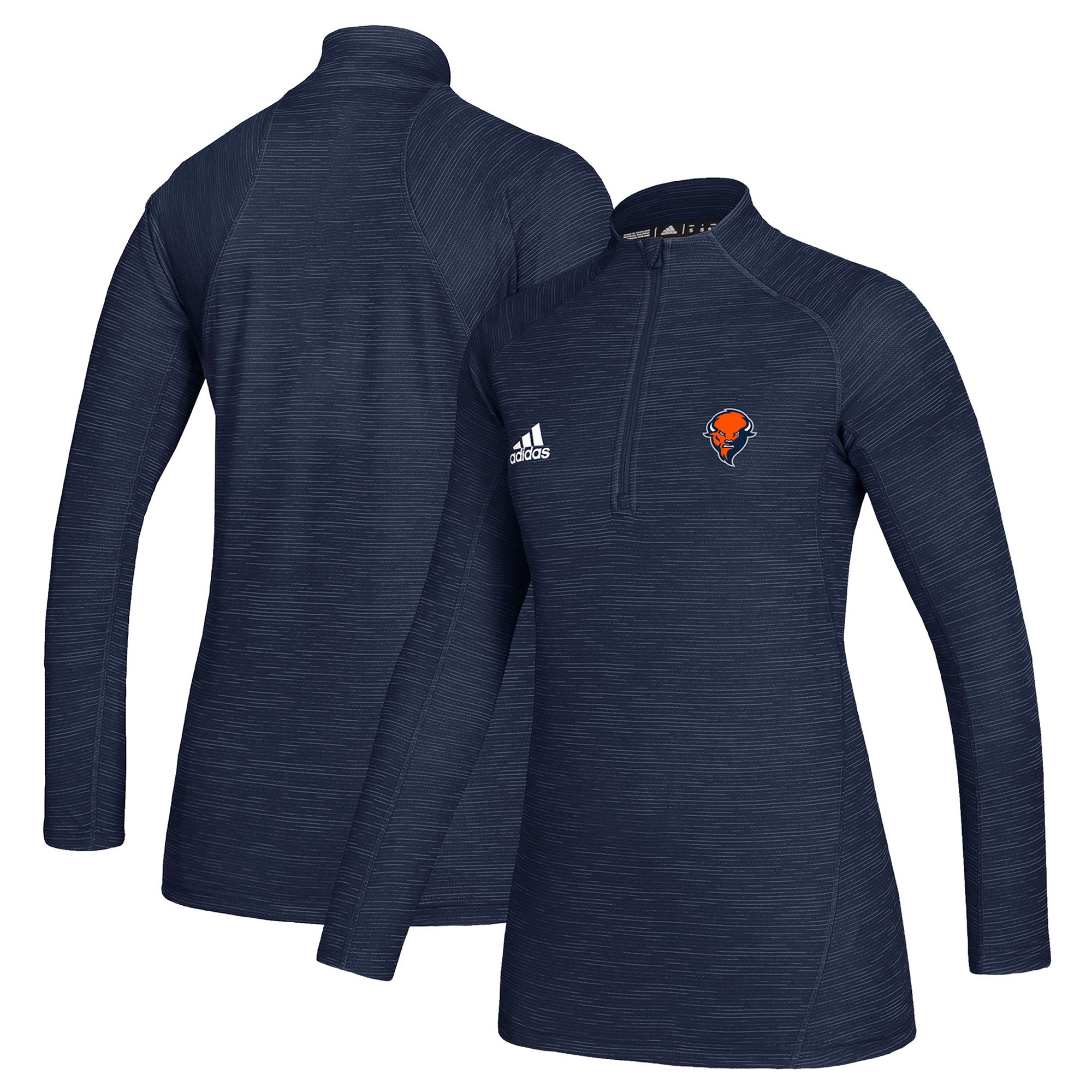 Women's adidas Navy Bucknell Bison Game Mode Performance Quarter-Zip Pullover Top