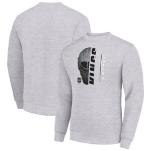 Men's Starter  Heather Gray Los Angeles Kings Half Helmet Team Logo Pullover Sweatshirt