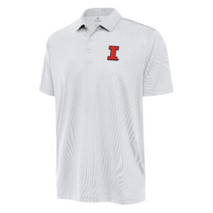 Men's Antigua White Illinois Fighting Illini Ellipse Polo