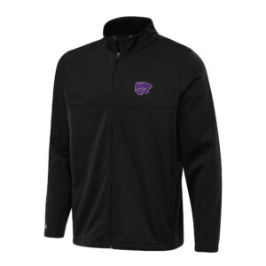 Men's Antigua Black Kansas State Wildcats Links 2 Full-Zip Golf Jacket