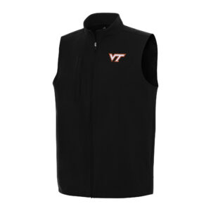Men's Antigua Black Virginia Tech Hokies Regard Full-Zip Vest