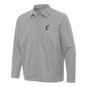 Men's Antigua  Gray Cincinnati Bearcats Pivot Full-Zip Jacket