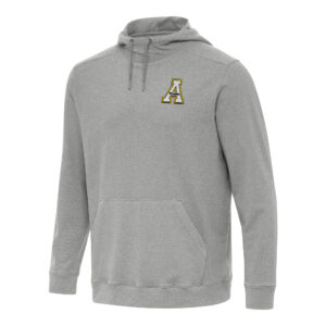 Men's Antigua Heather Gray Appalachian State Mountaineers Cloud Pullover Hoodie