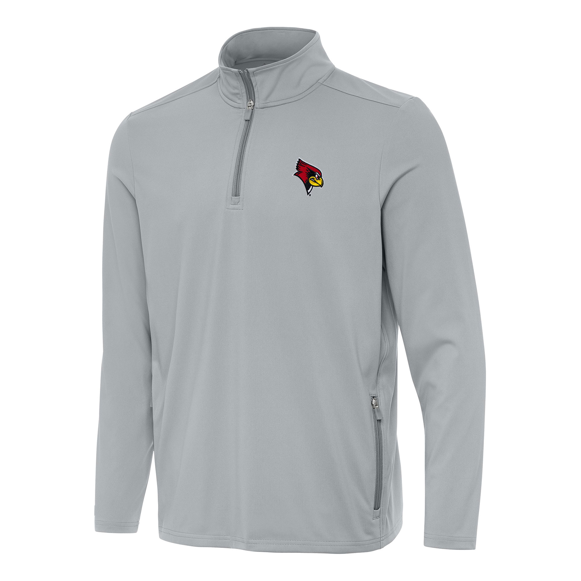 Men's Antigua Gray Illinois State Redbirds Perilous Quarter-Zip Sweatshirt