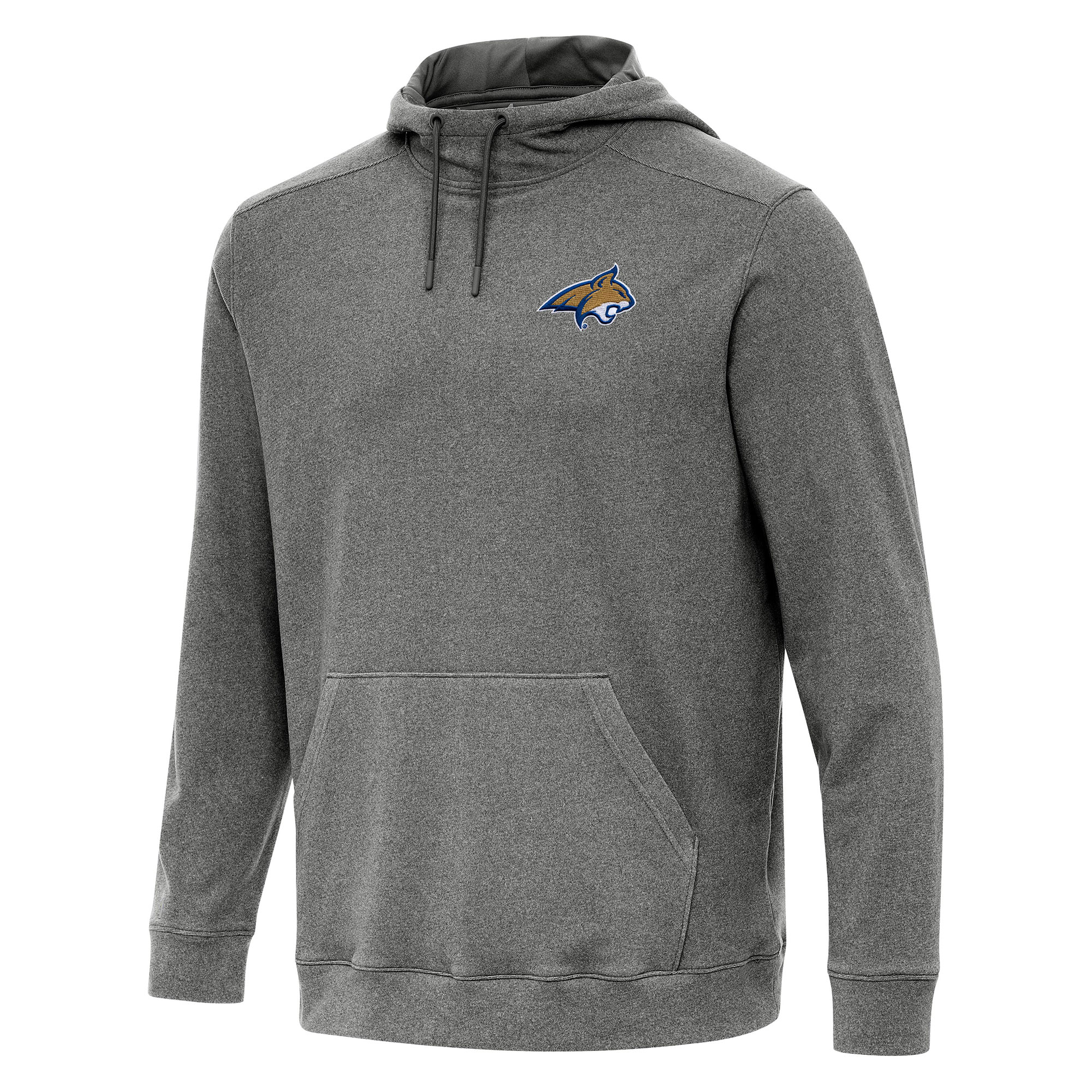 Men's Antigua Heather Charcoal Montana State Bobcats Cloud Pullover Hoodie