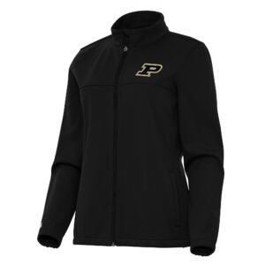 Women's Antigua Black Purdue Boilermakers Links 2 Full-Zip Golf Jacket