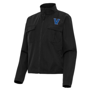 Women's Antigua  Black Villanova Wildcats Even Par Full-Zip Jacket