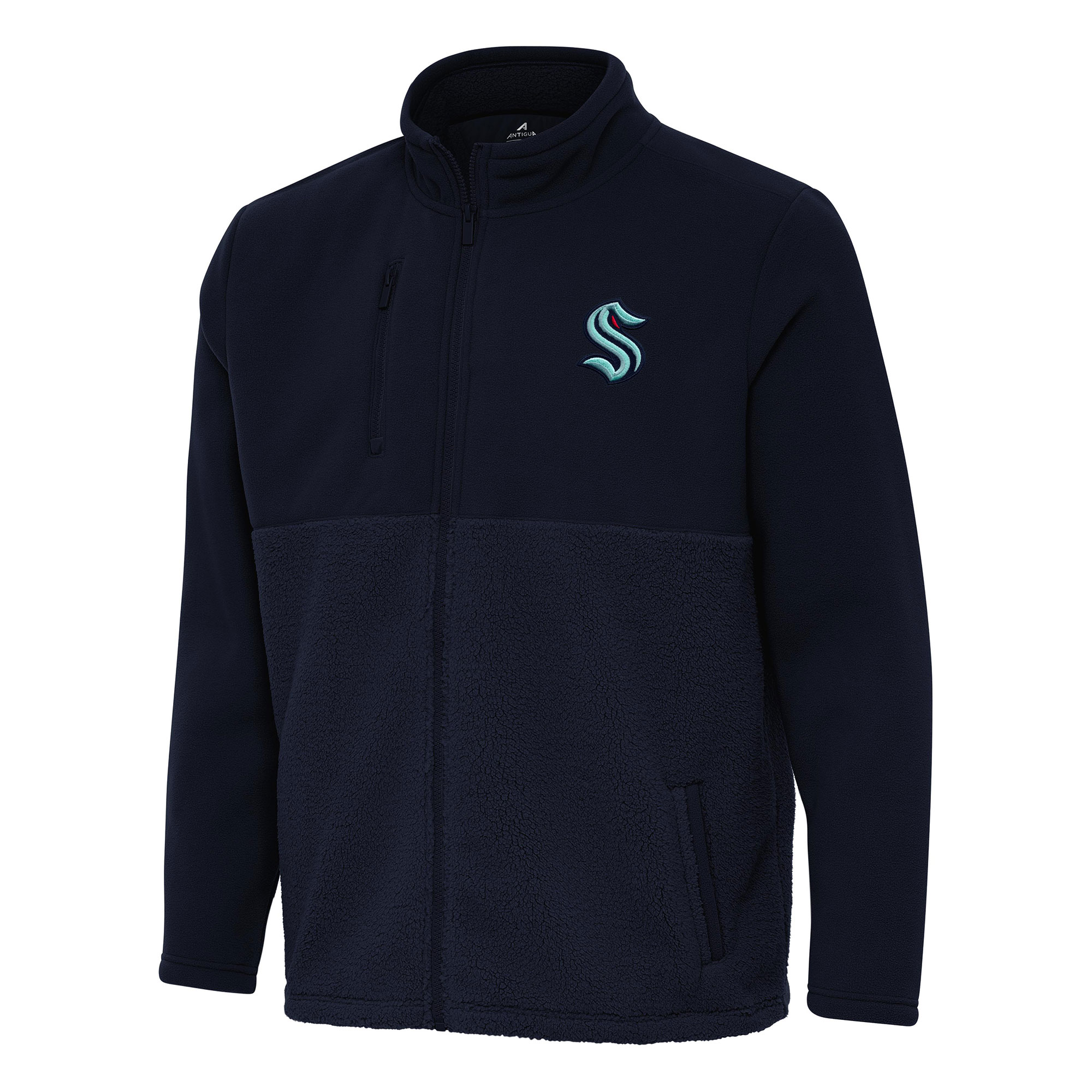 Men's Antigua Navy Seattle Kraken Daily Fused Full-Zip Jacket