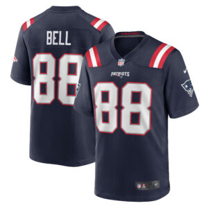 Men's Nike Jaheim Bell  Navy New England Patriots  Game Jersey