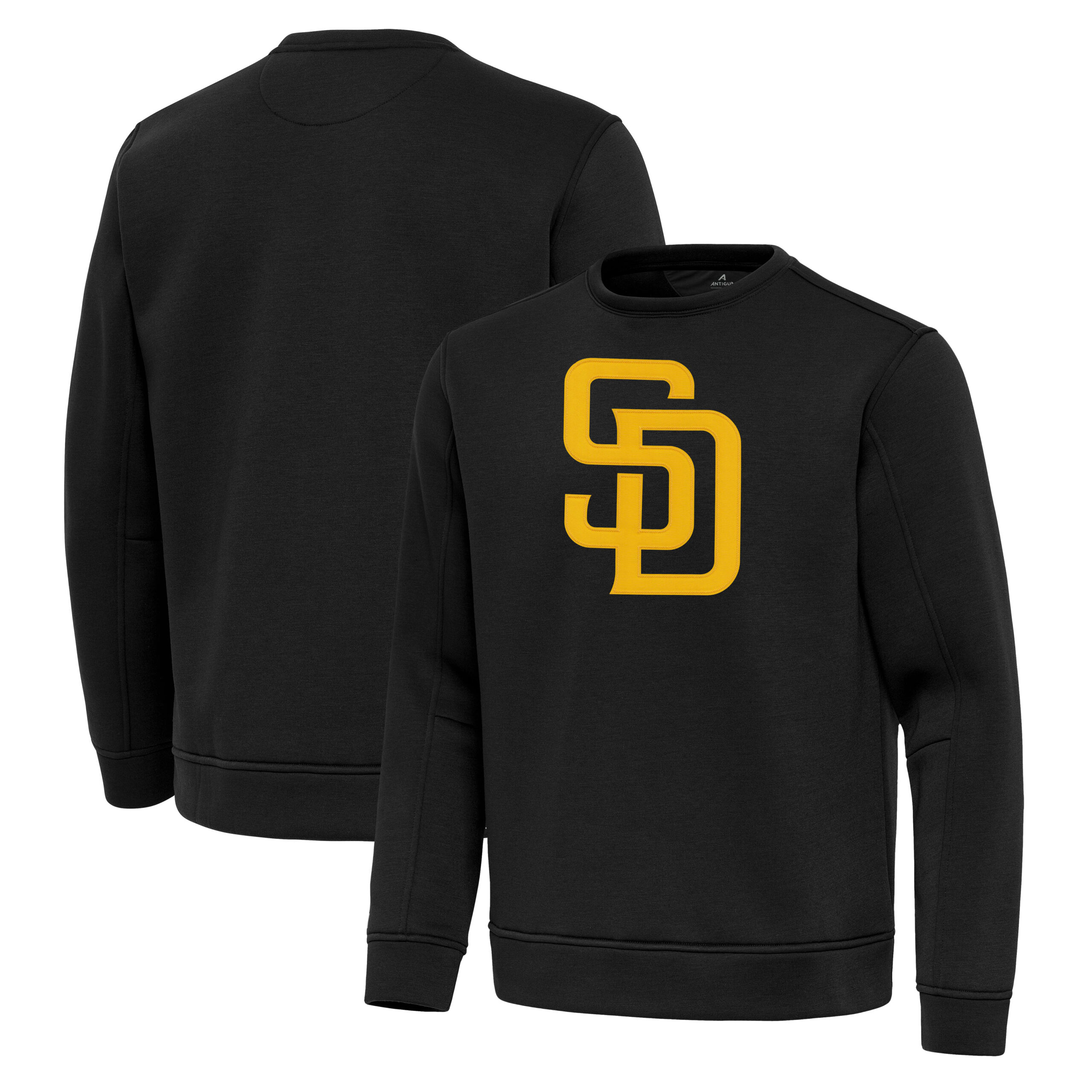 Men's Antigua Black San Diego Padres Relevant Lightweight Pullover Sweatshirt
