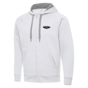Men's Antigua White New Orleans Pelicans Big & Tall Victory Full-Zip Hoodie Jacket