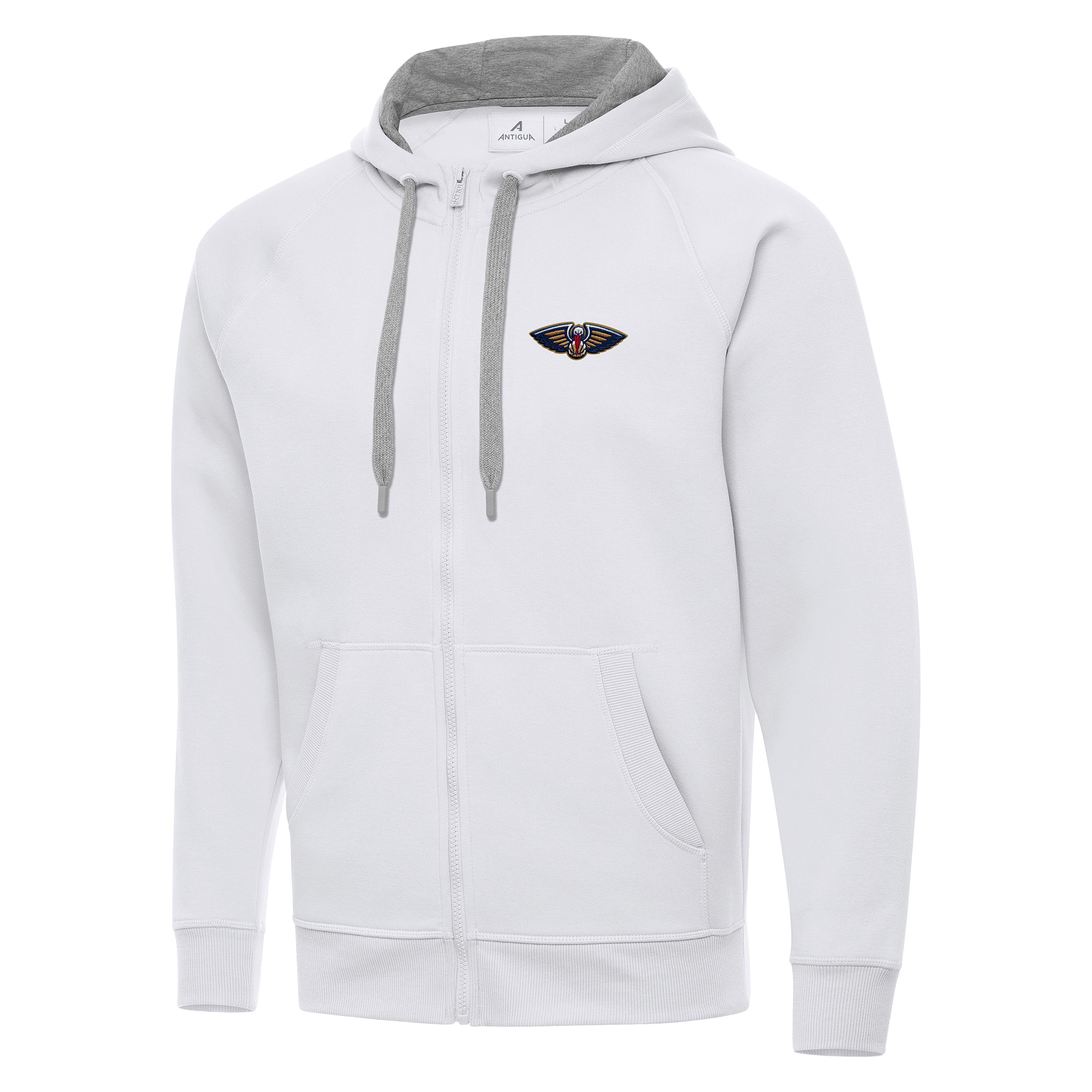 Men's Antigua White New Orleans Pelicans Big & Tall Victory Full-Zip Hoodie Jacket