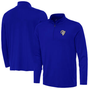 Men's Antigua  Royal Los Angeles Rams Reprocess Quarter-Zip Top