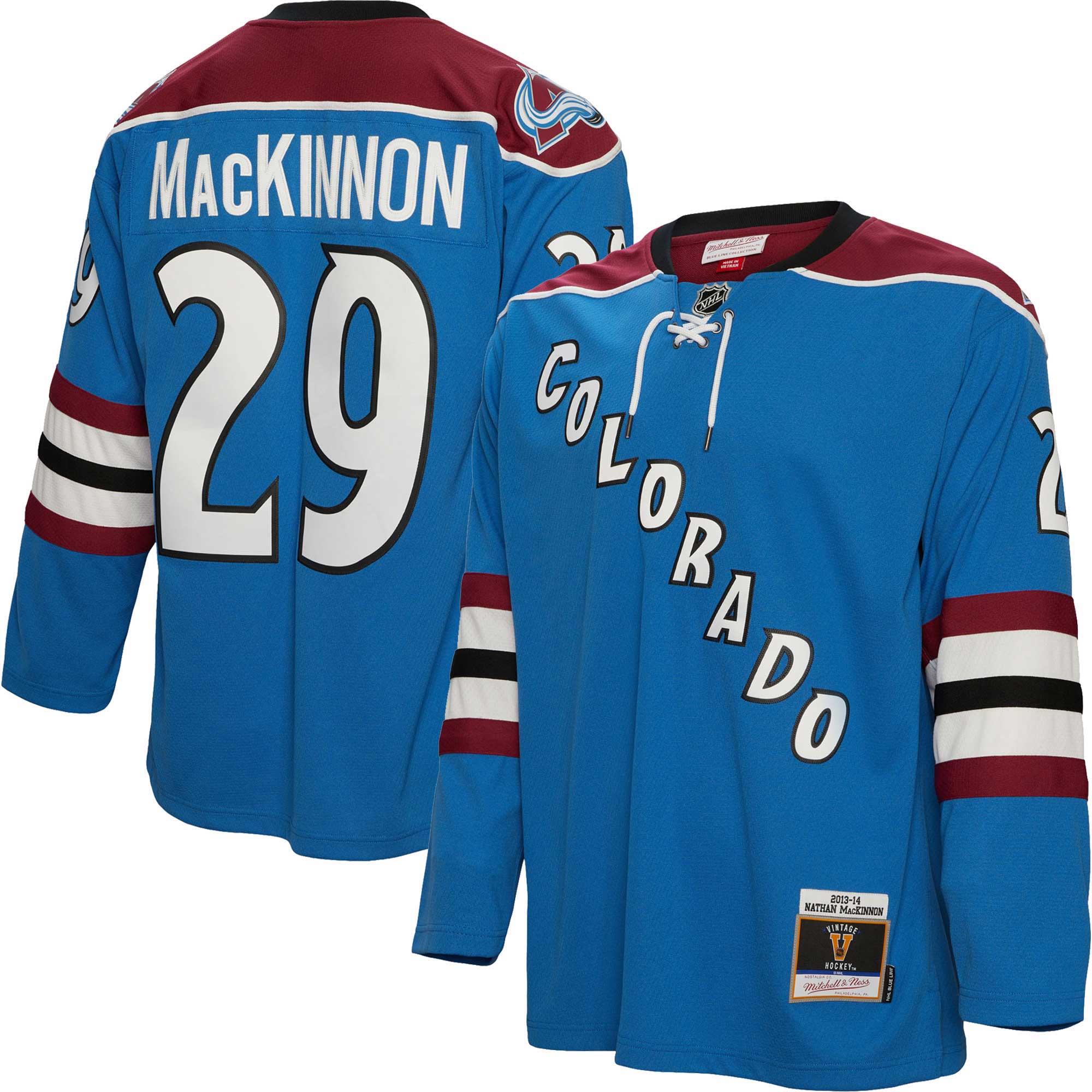 Men's Mitchell & Ness Nathan MacKinnon Blue Colorado Avalanche Big & Tall 2013 Blue Line Player Jersey