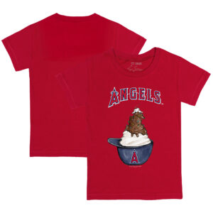 Infant Tiny Turnip Red Los Angeles Angels Sundae Helmet T-Shirt