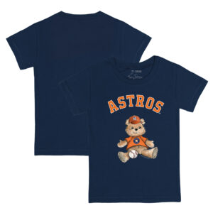 Toddler Tiny Turnip Navy Houston Astros Teddy Boy T-Shirt