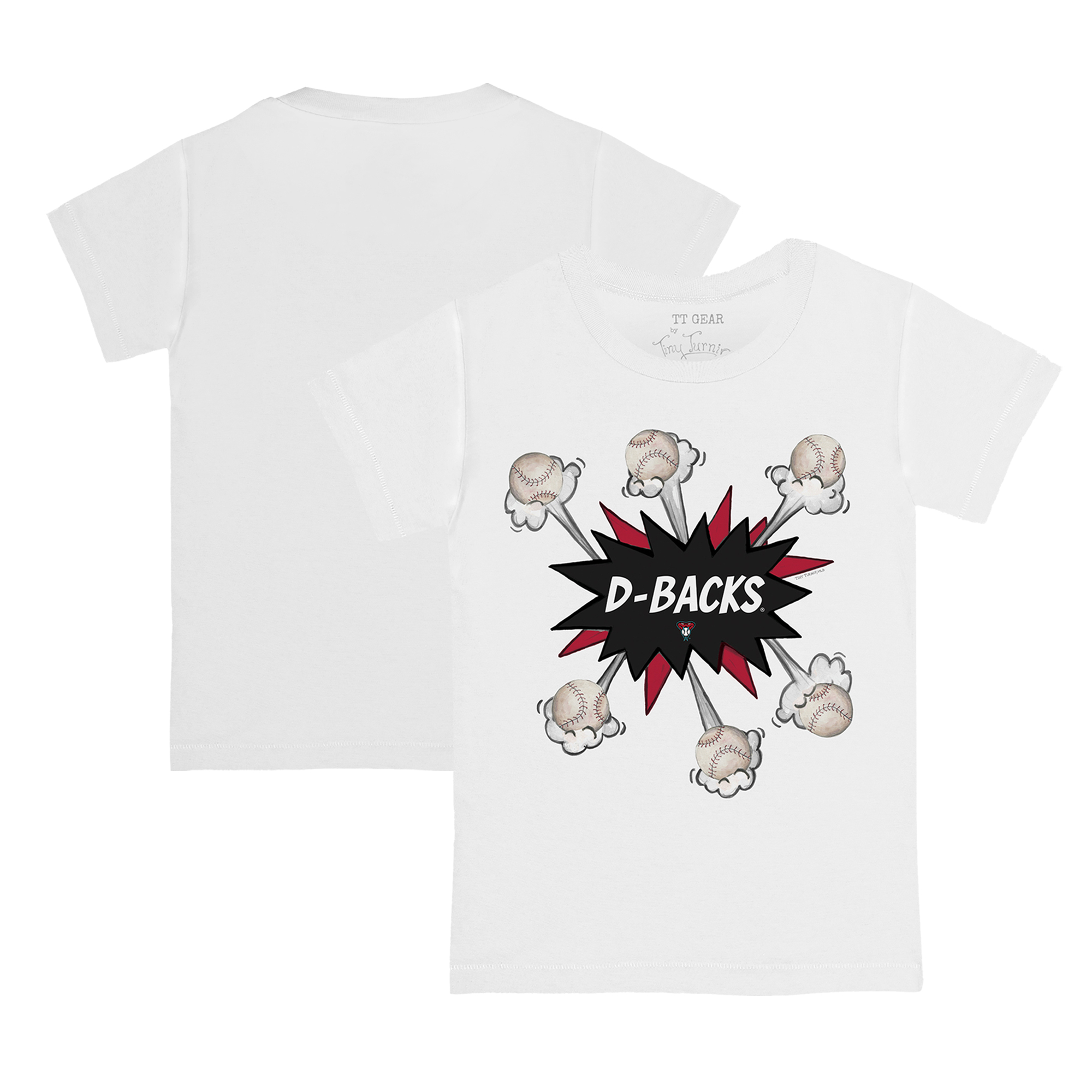 Youth Tiny Turnip White Arizona Diamondbacks Baseball Pow T-Shirt