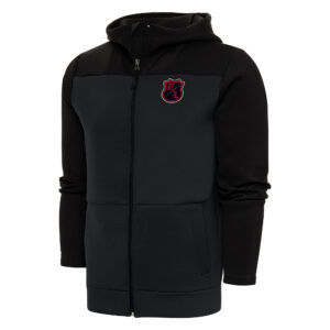 Men's Antigua Black/Charcoal The Bloodline Protect Full-Zip Hoodie