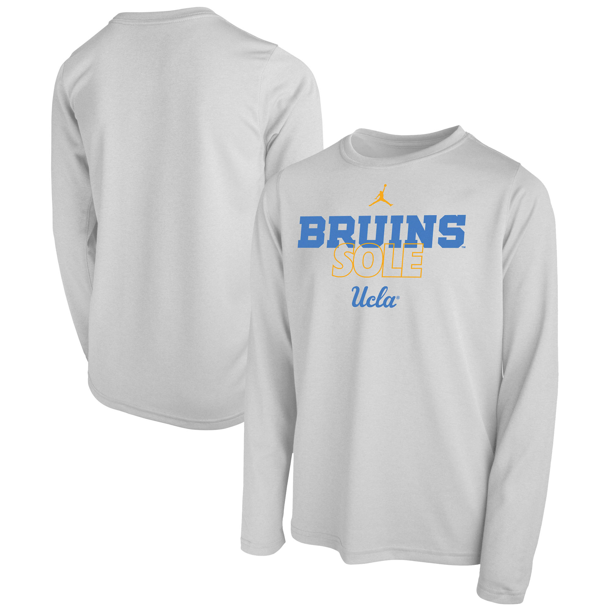 Youth Jordan Brand White UCLA Bruins 2023 On Court Sole Bench T-Shirt - Image 2