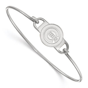 Women's Silver Chicago Cubs Logo Bangle Bracelet