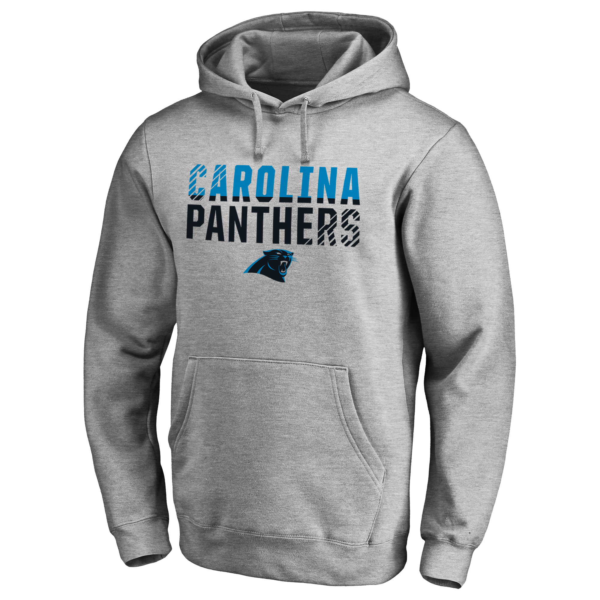 Men's Ash Carolina Panthers Iconic Collection Fade Out Pullover Hoodie