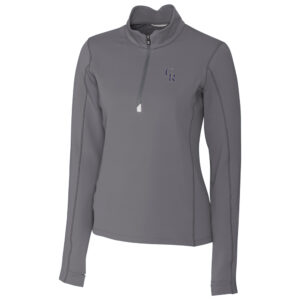 Women's Cutter & Buck Gray Colorado Rockies Traverse Half-Zip Pullover Jacket