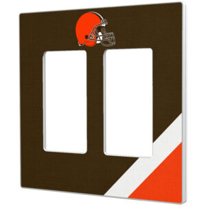 Cleveland Browns Diagonal Stripe Double Rocker Light Switch Plate
