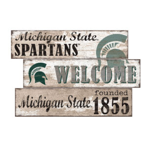 Michigan State Spartans 24" 3-Plank Welcome Sign