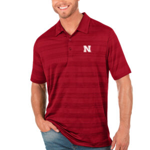 Men's Antigua Scarlet Nebraska Huskers Compass Polo